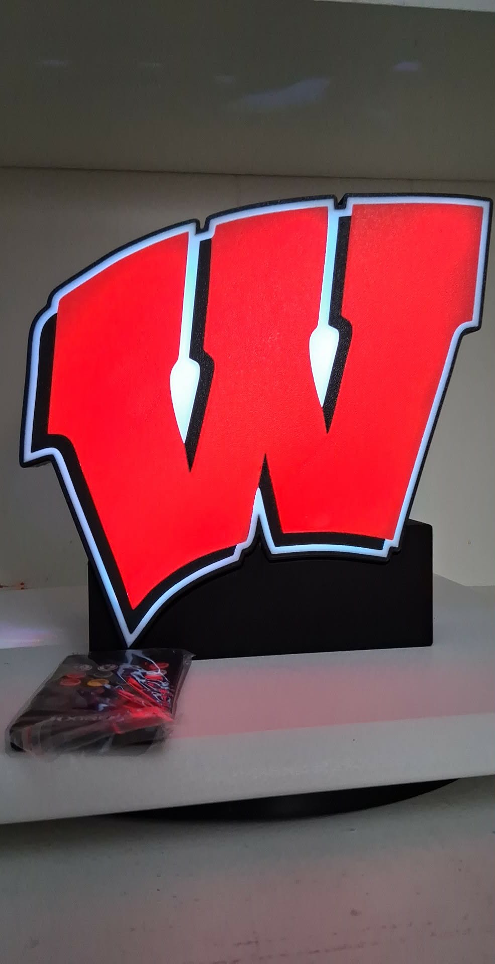 Wisconsin W LED light box – custom 3D printed – Lit Layer Creations